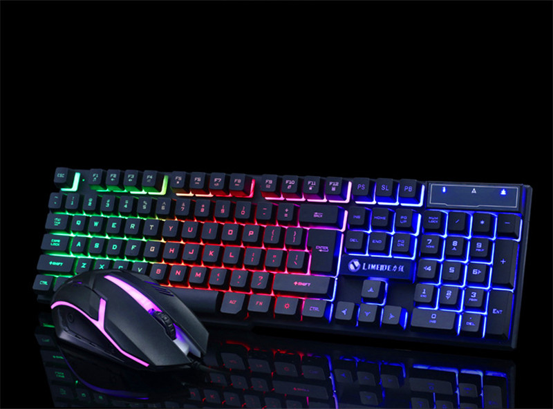 Game keyboard set new USB Keyboard USB mouse Internet bar luminous game set colorful backlight