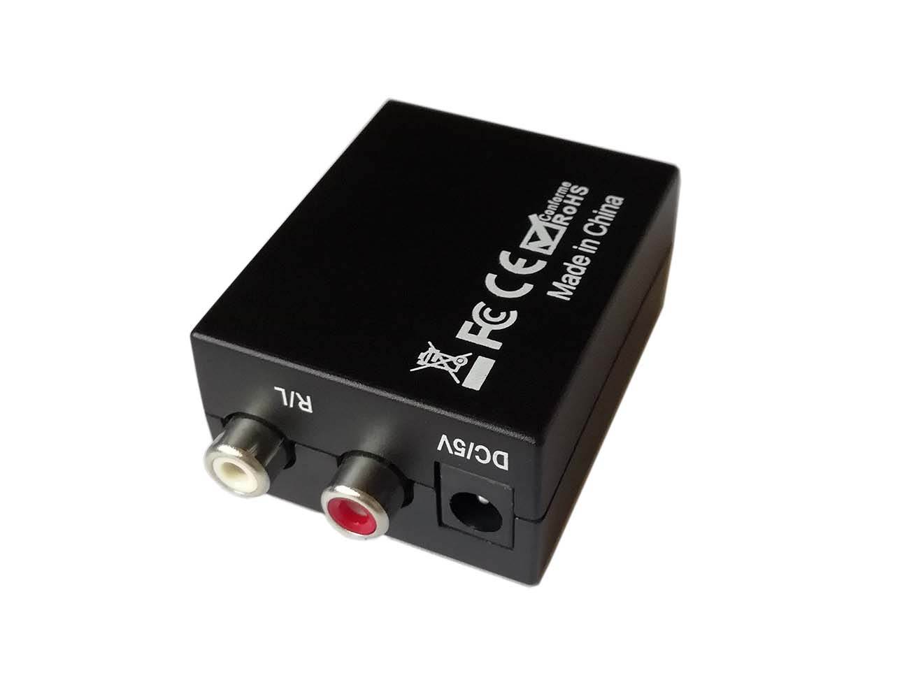 EULAN Digital to Analog Converter, Optical SPDIF Toslink Coaxial to Analog Stereo L/R Converter Adapter for HDTV Blu Ray DVD Sky HD Amps TV Box