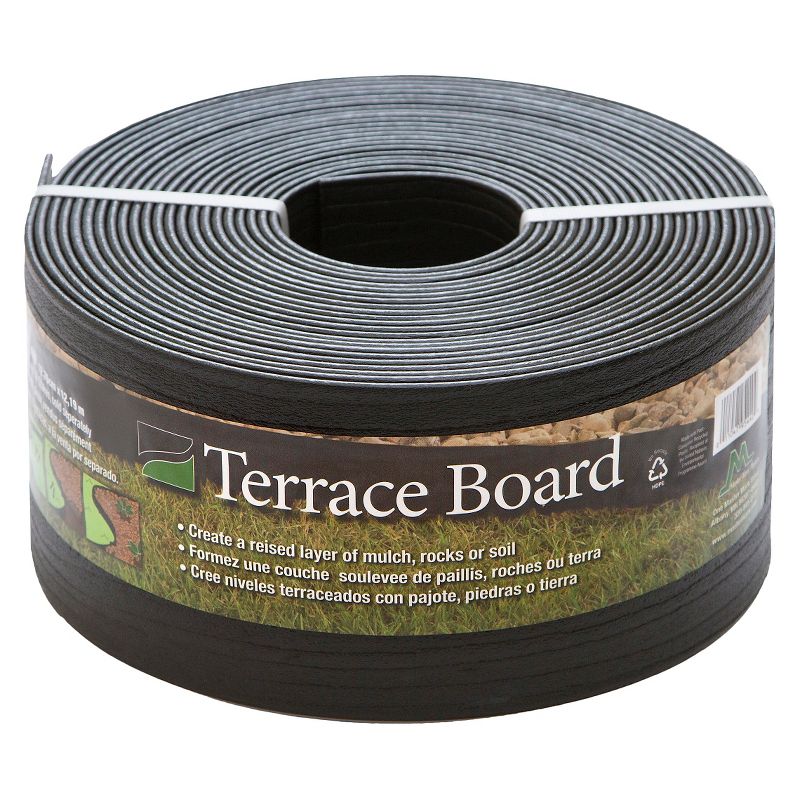 5" x 40' Terrace Board Lawn & Garden Edging Black With 10 stakes - Black - Master Mark Plastics