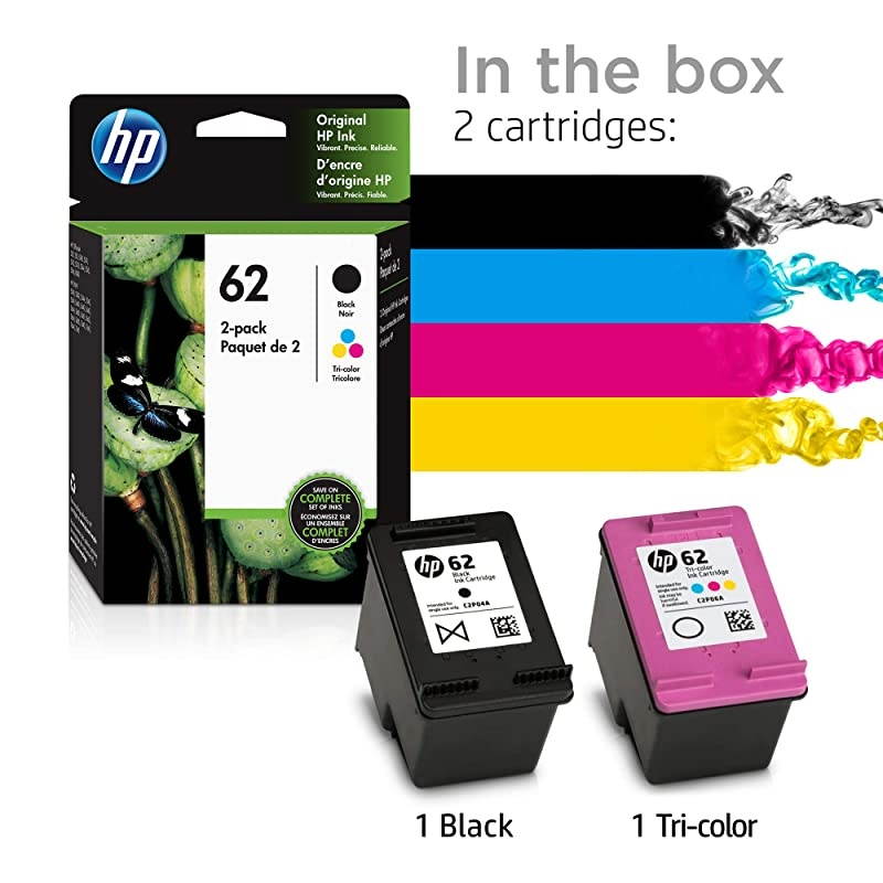62 | 2 Ink Cartridges | Black Tricolor | C2P04AN C2P06AN N9H64FN
