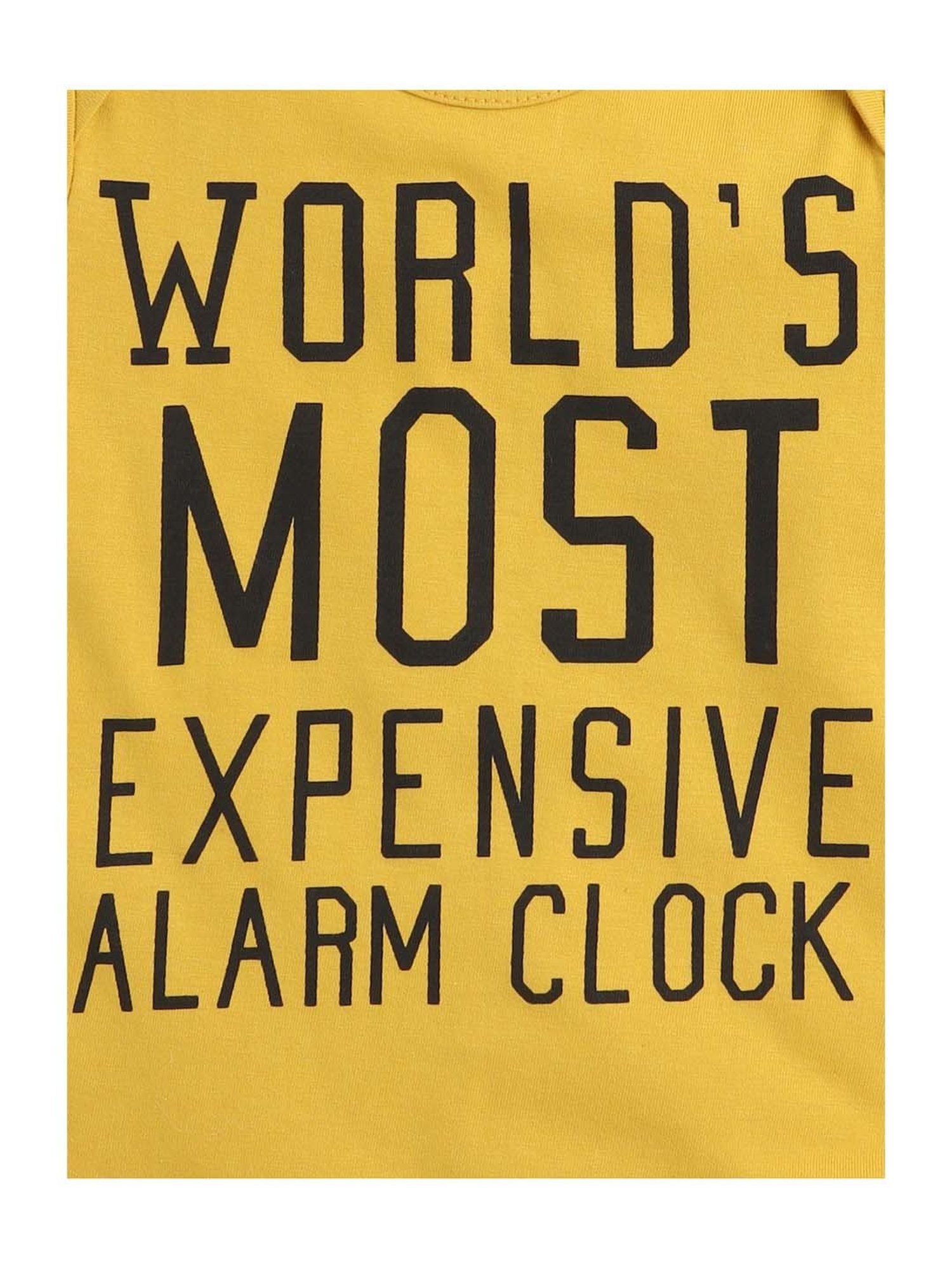 Little Angels Kids Yellow Cotton Printed Onesie