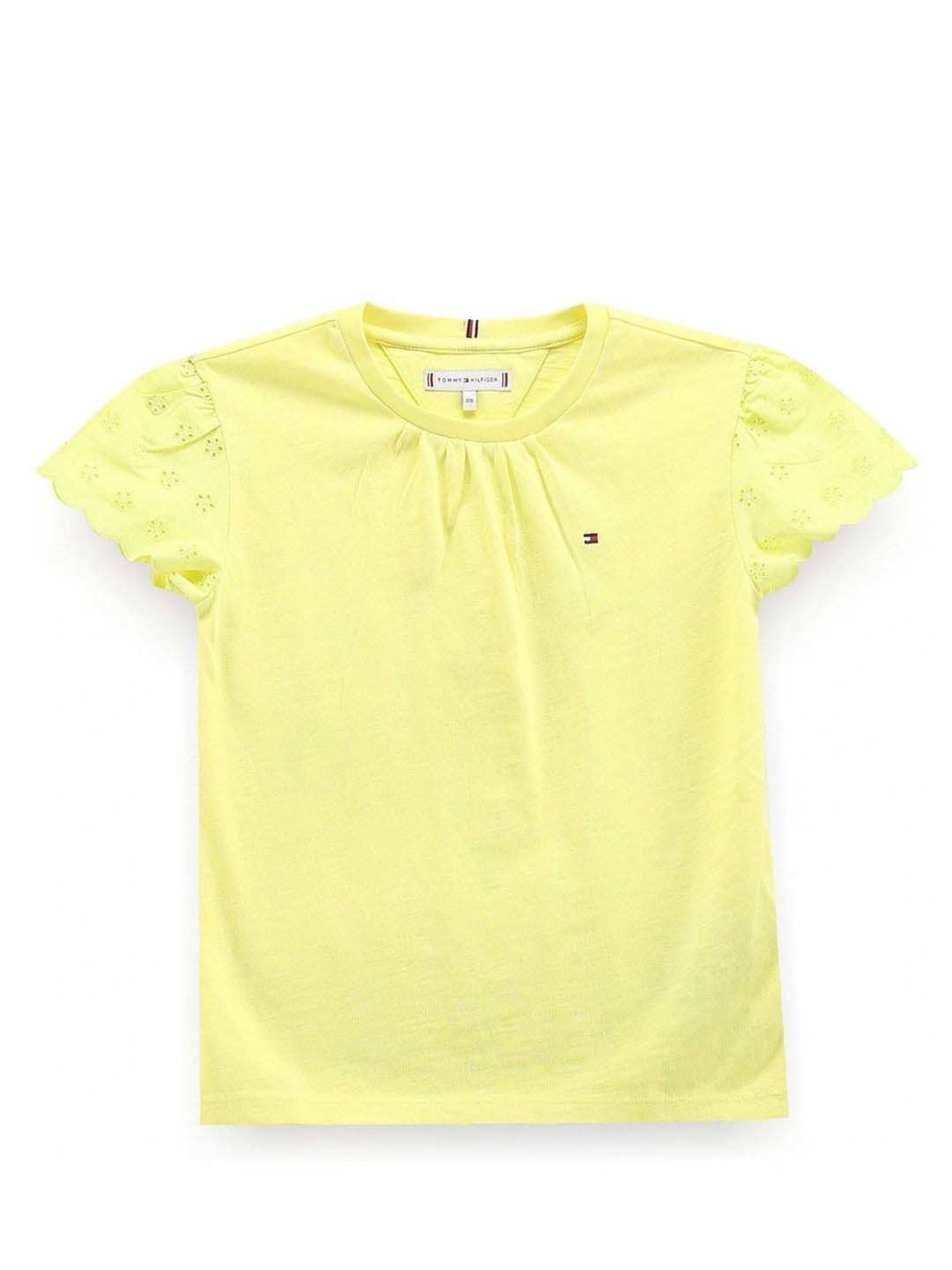 Tommy Hilfiger Girls Yellow Solid Regular Fit T-Shirt