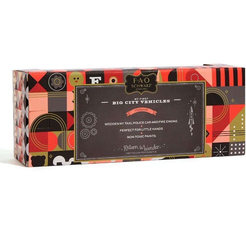 FAO Schwarz Wooden Vehicles 3 pack