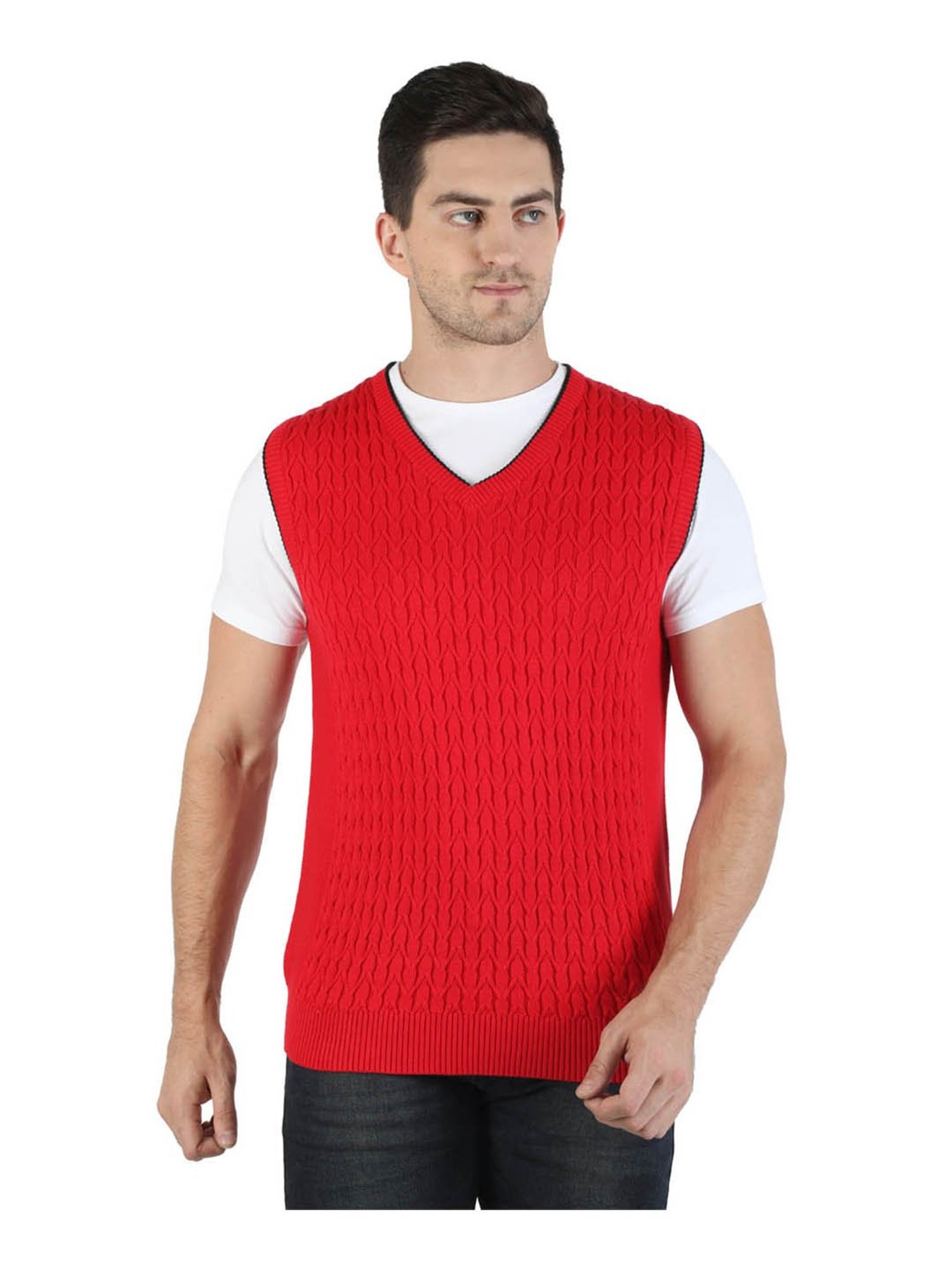 Monte Carlo Red Self Design Sweater