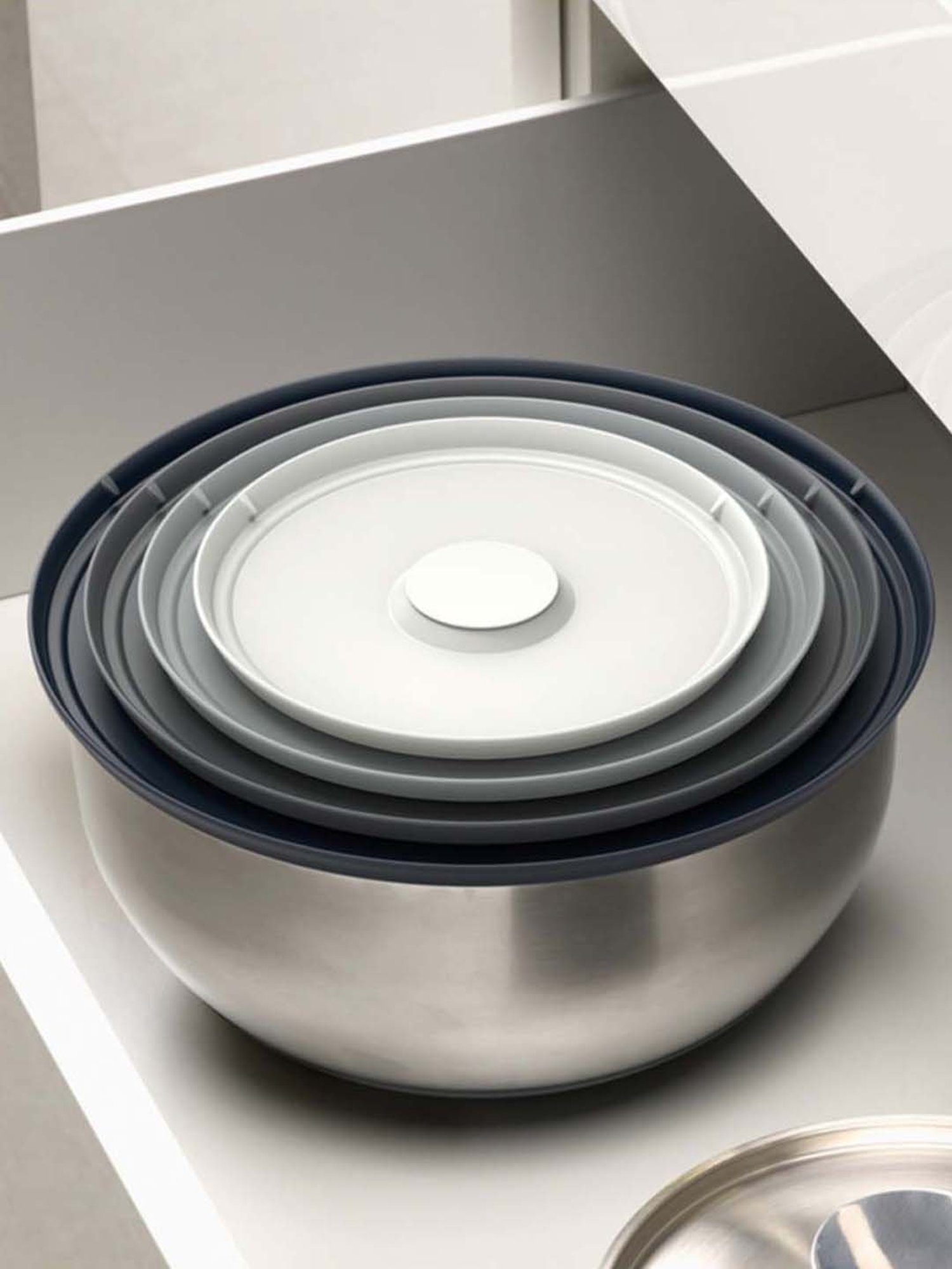 JOSEPH JOSEPH Silver Stainless Steel 28.5 cm Prep & Store Bowl - Set of 1