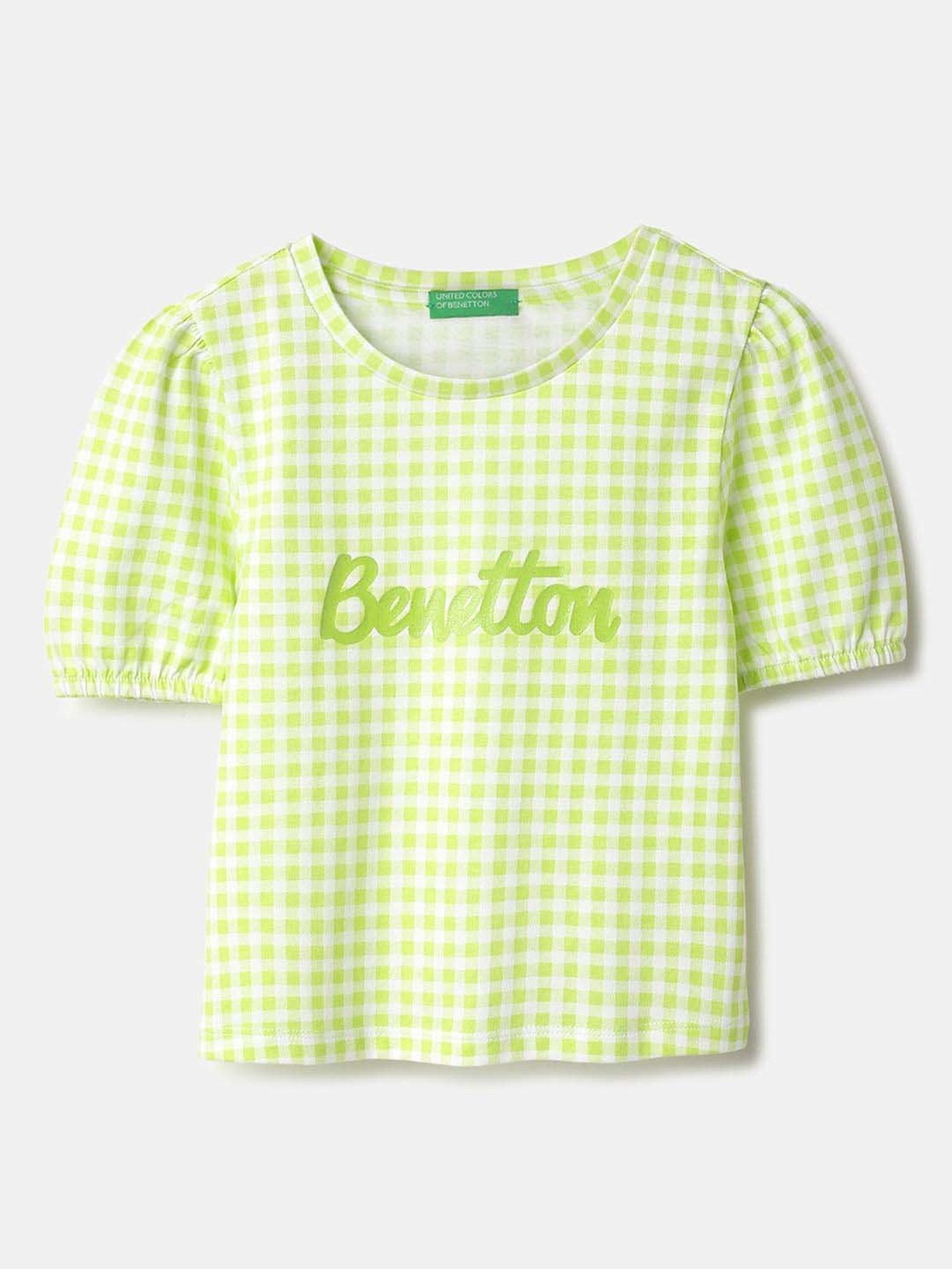 Kidsville Green Cotton Printed T-Shirt
