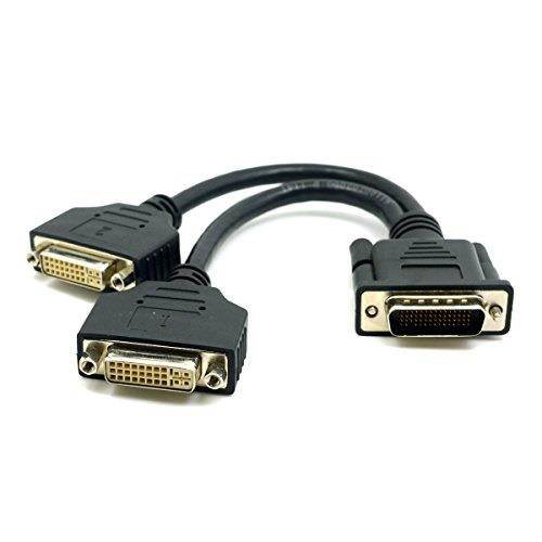 CableDeconn DMS 59 Pin Dual 2 DVI Monitors, DMS 59 Pin Male to Two DVI 24+5 Female Dual Monitor Extension Cable Adapter for LHF Graphics Card (dus 59 pin Dual dvi)