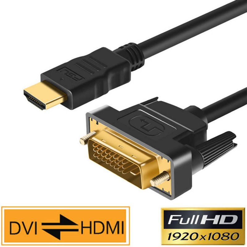 HDMI to DVI Cable DVI to HDMI Male 24+1 DVI-D Male Adapter Gold Plated 1080P for HD HDTV HD PC Projector PS4 etc. (9 Feet 3 Meters)
