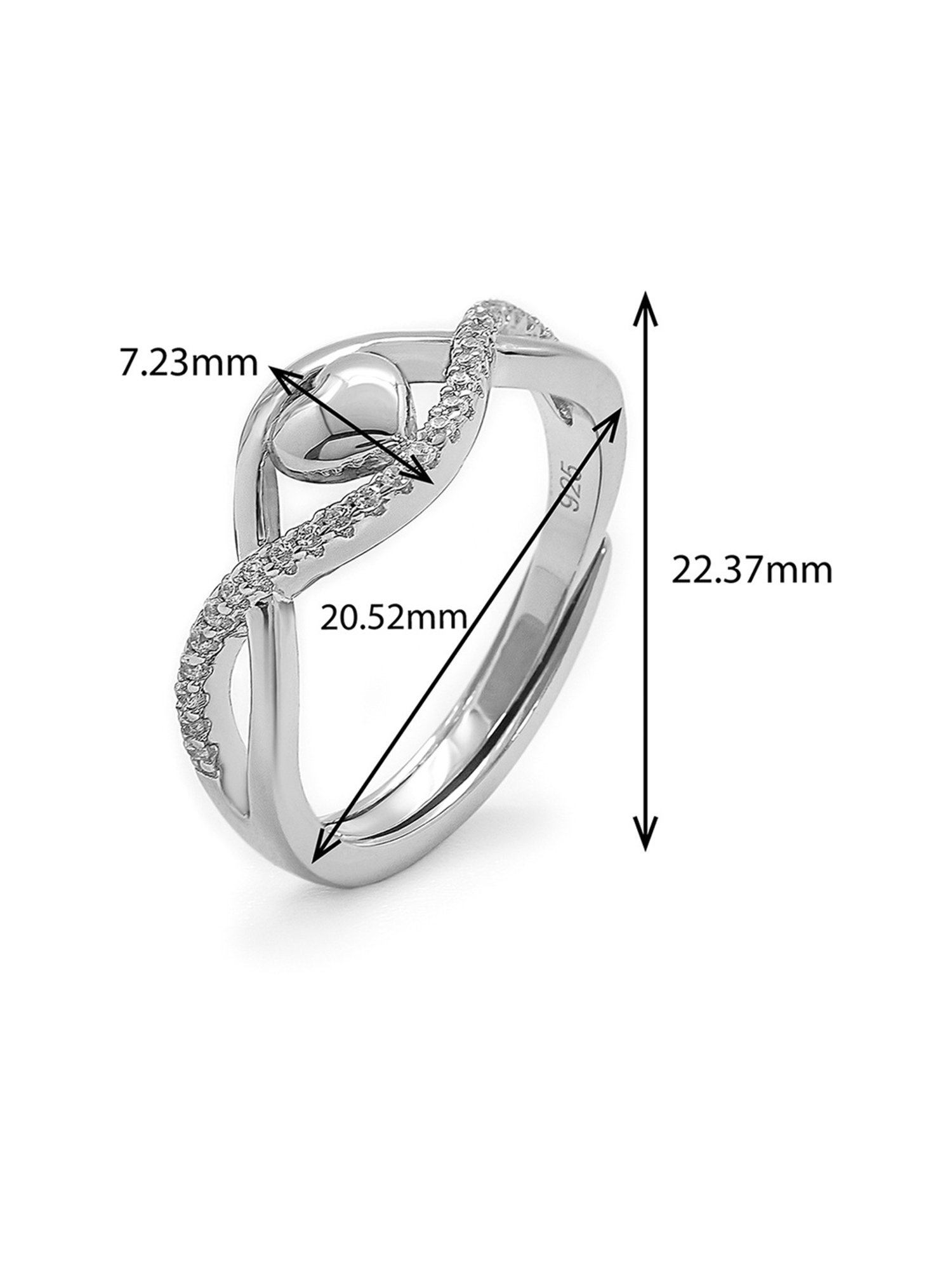 Silberry 92.5 Sterling Silver Love Eye Ring