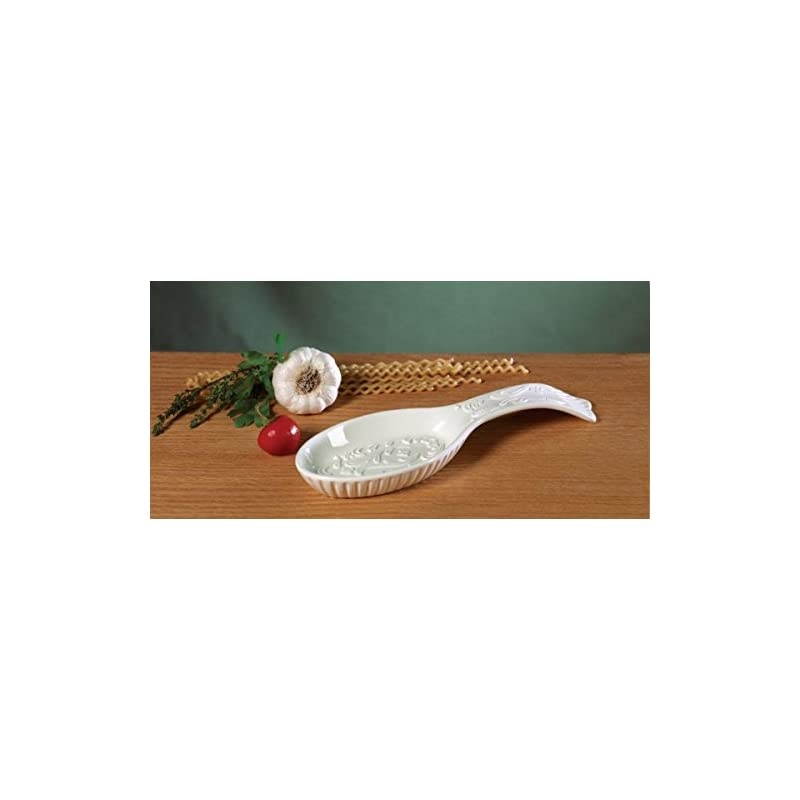 Italian Countryside Spoon Rest, 10-Inch, White -
