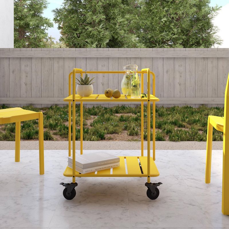 Penelope Outdoor/Indoor Cart - Yellow -  Novogratz