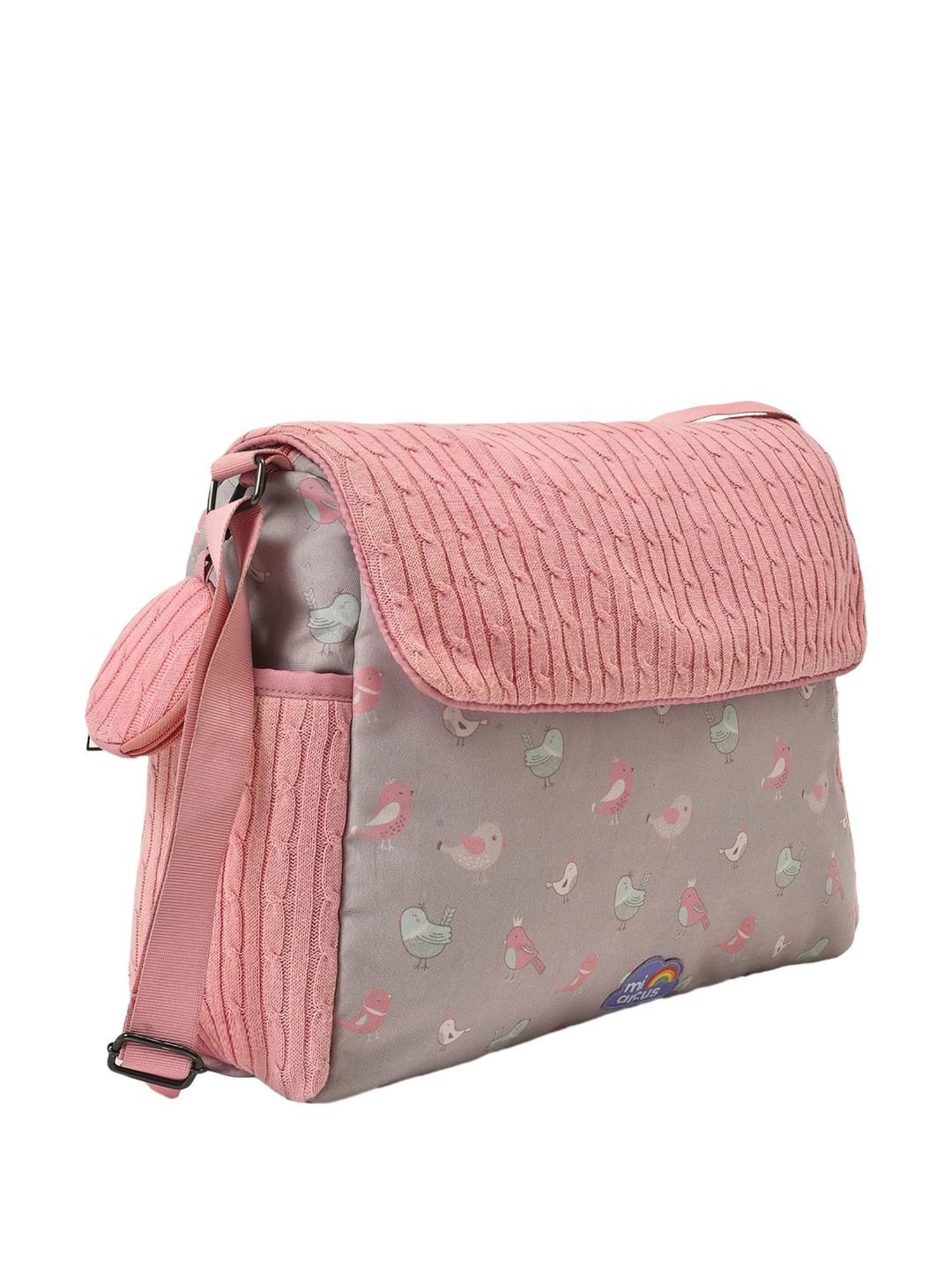 MiArcus Pink Peony Knitted Diaper Bag