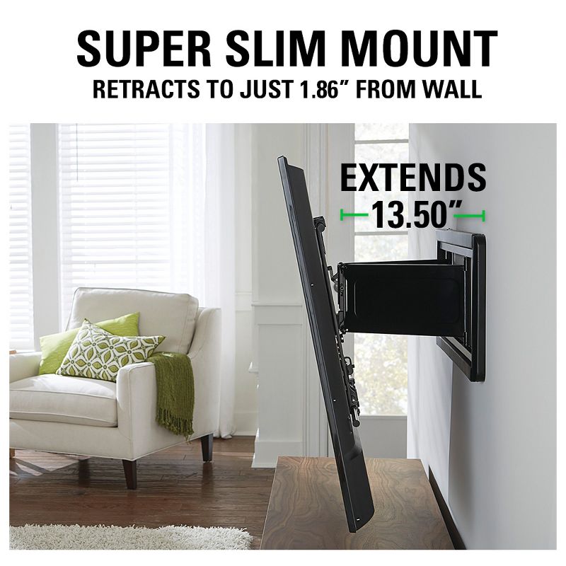 Sanus VLF613-B1 Super Slim Full Motion TV Mount for 40" - 80" TV