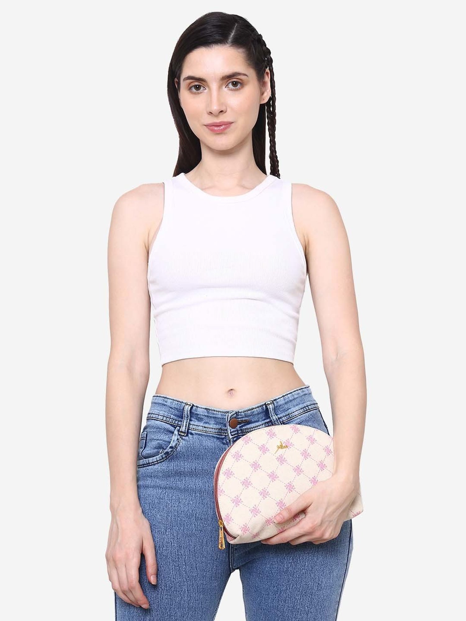 Yelloe Off White Printed Pouch