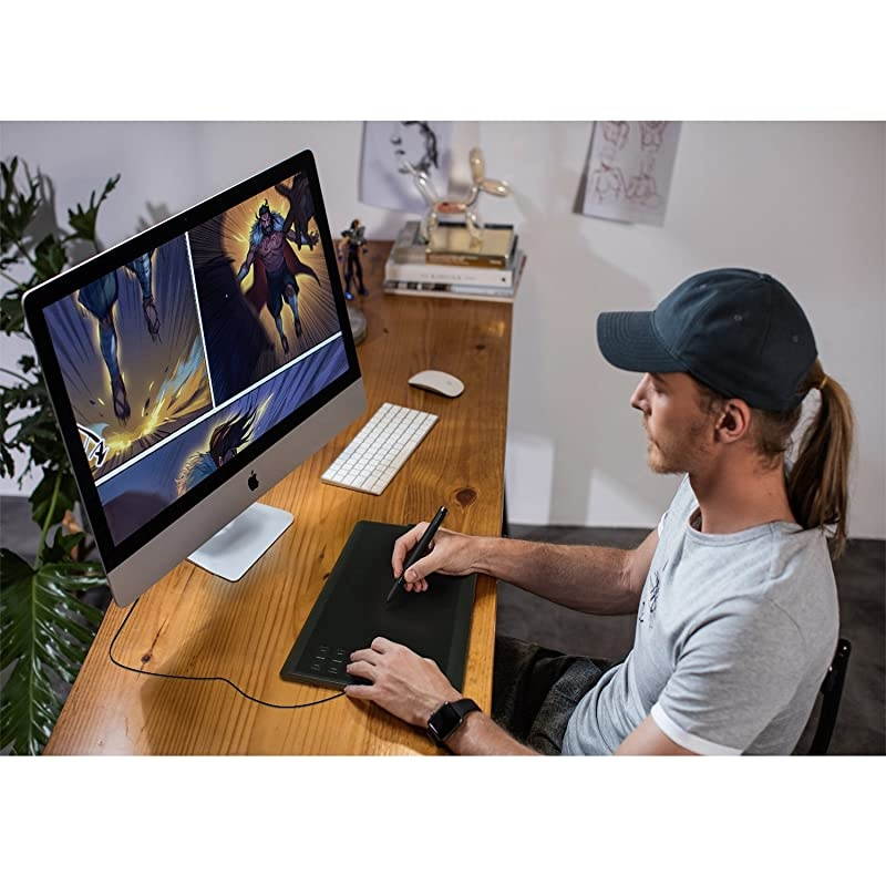 Inspiroy 1060P 10 x 625 Inches Graphic Drawing Pen Tablet with 8192 Levels Pen Pressure 12 Express Keys Upgraded Version