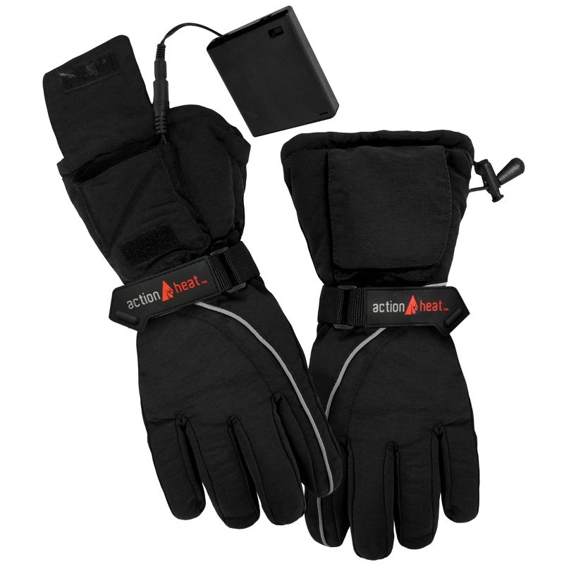 ActionHeat AA Battery Heated Women's Snow Gloves - Black