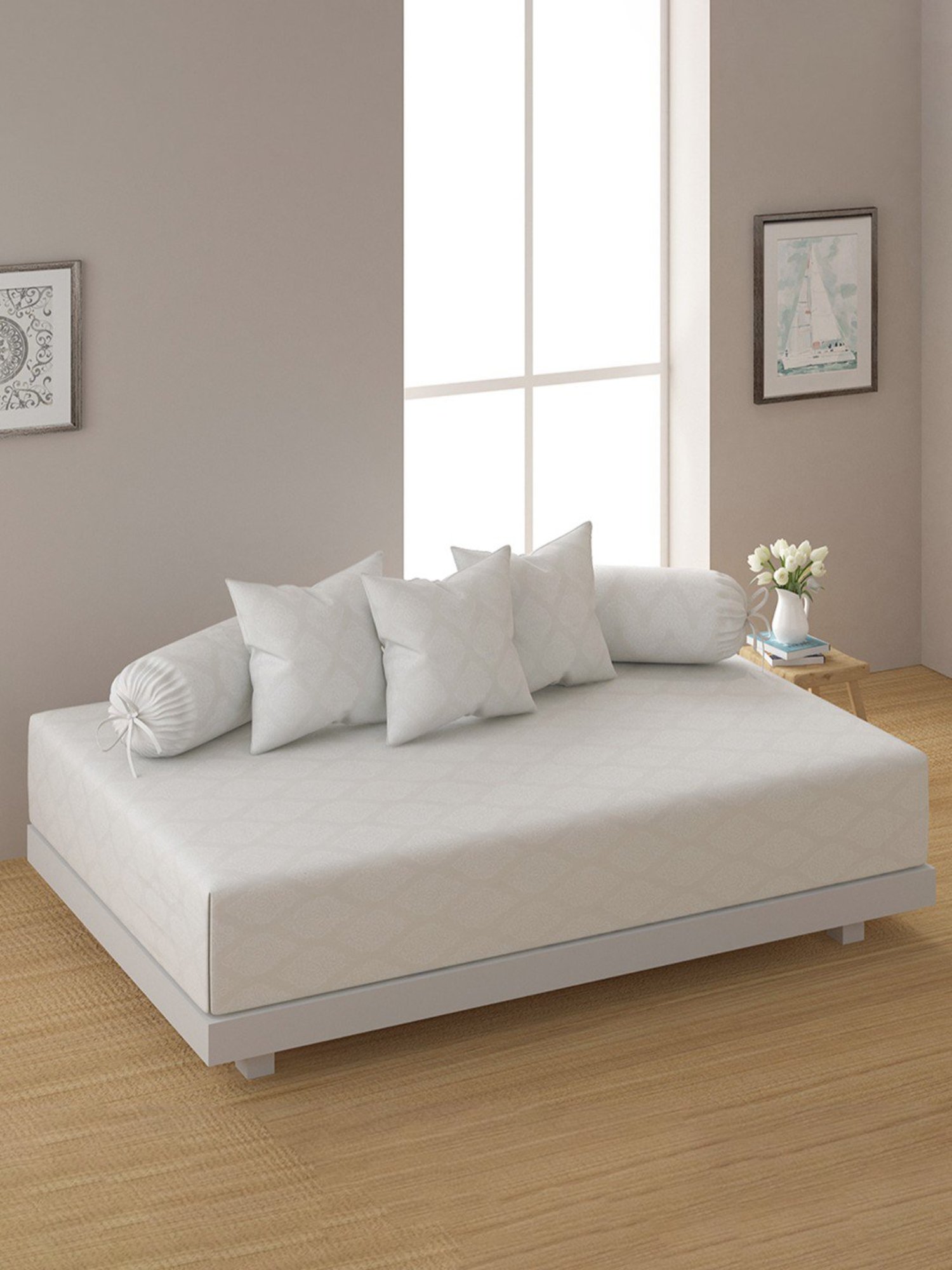 Maspar Blue Cotton 200 TC Reversible Duvet Cover Set