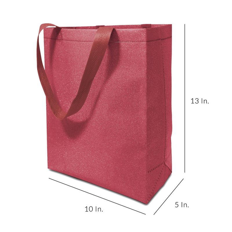 12pc Glitter Gift Bags Red