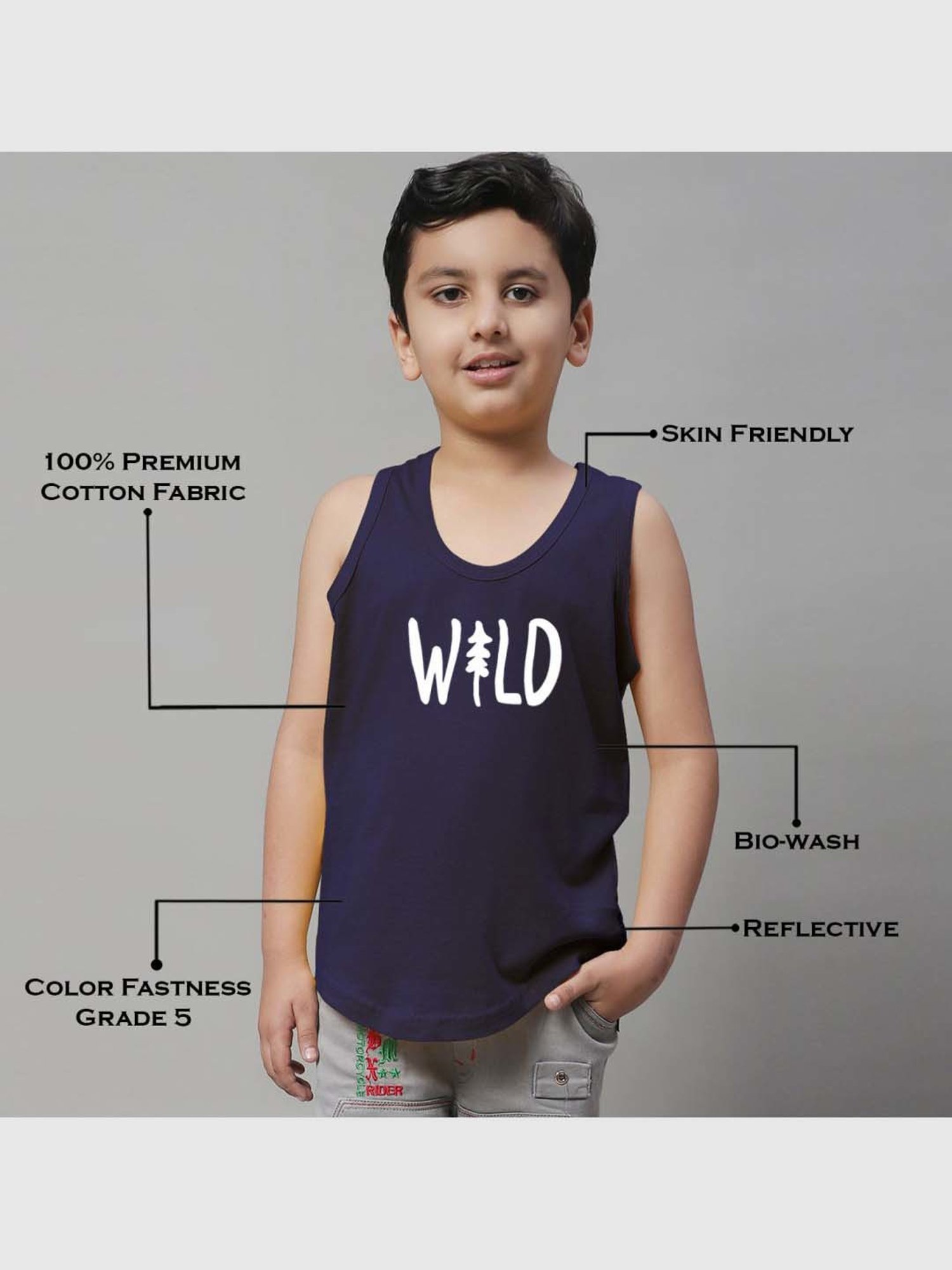 Palm Tree Kids White Printed Vest