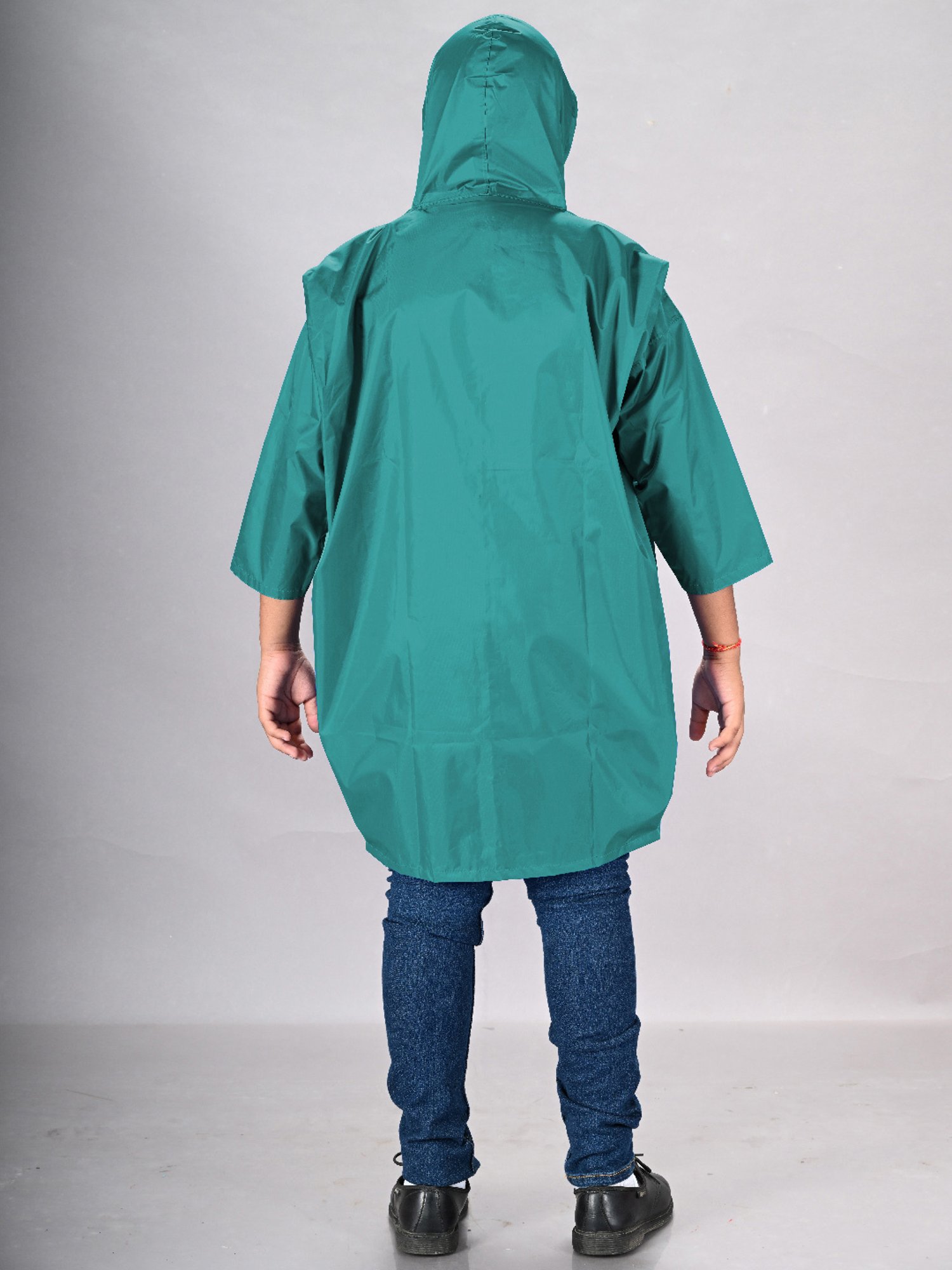 Lux Venus Boys Green Solid Full Sleeves Raincoat