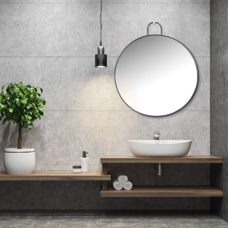 Large Round Metal Decorative Wall Mirror - Stonebriar Collection