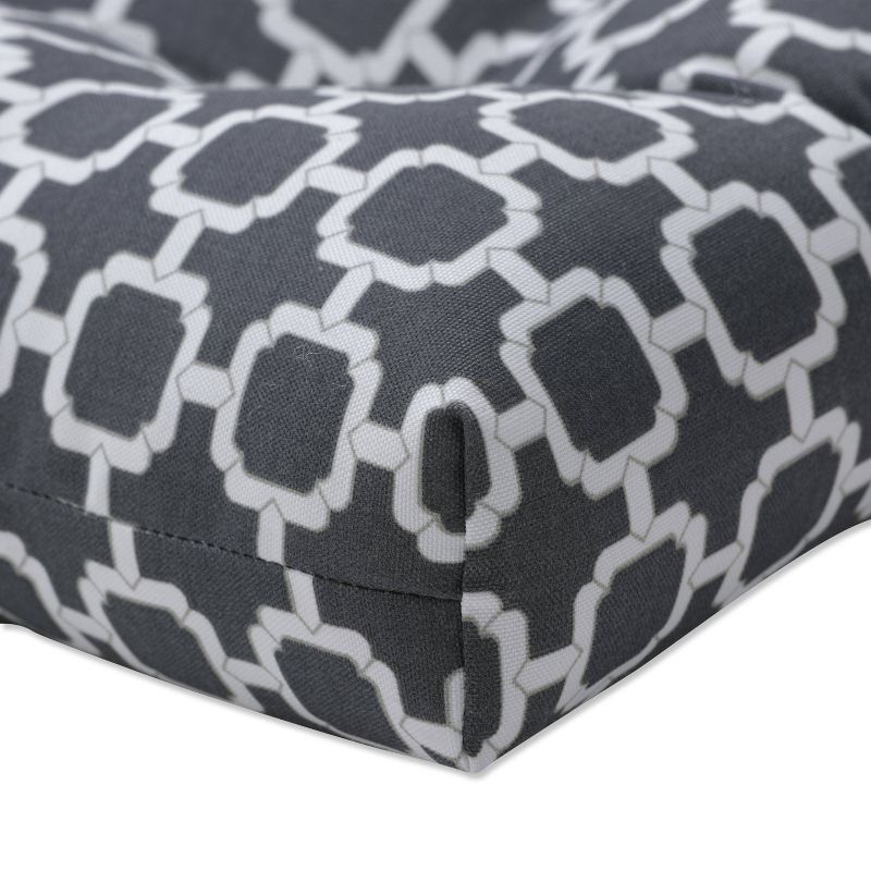 2pk Outdoor/Indoor Reversible Chair Pad Set Hockley Charcoal Gray - Pillow Perfect