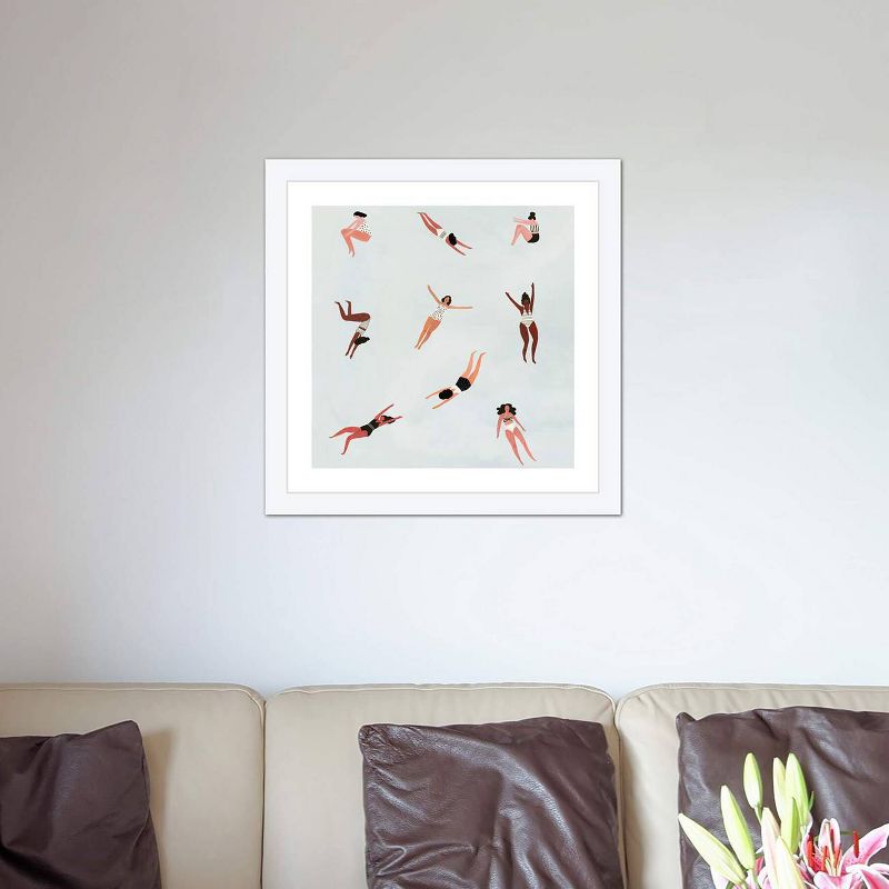 24" x 24" Minnows by Victoria Borges Framed Fine Art Paper Print White - iCanvas
