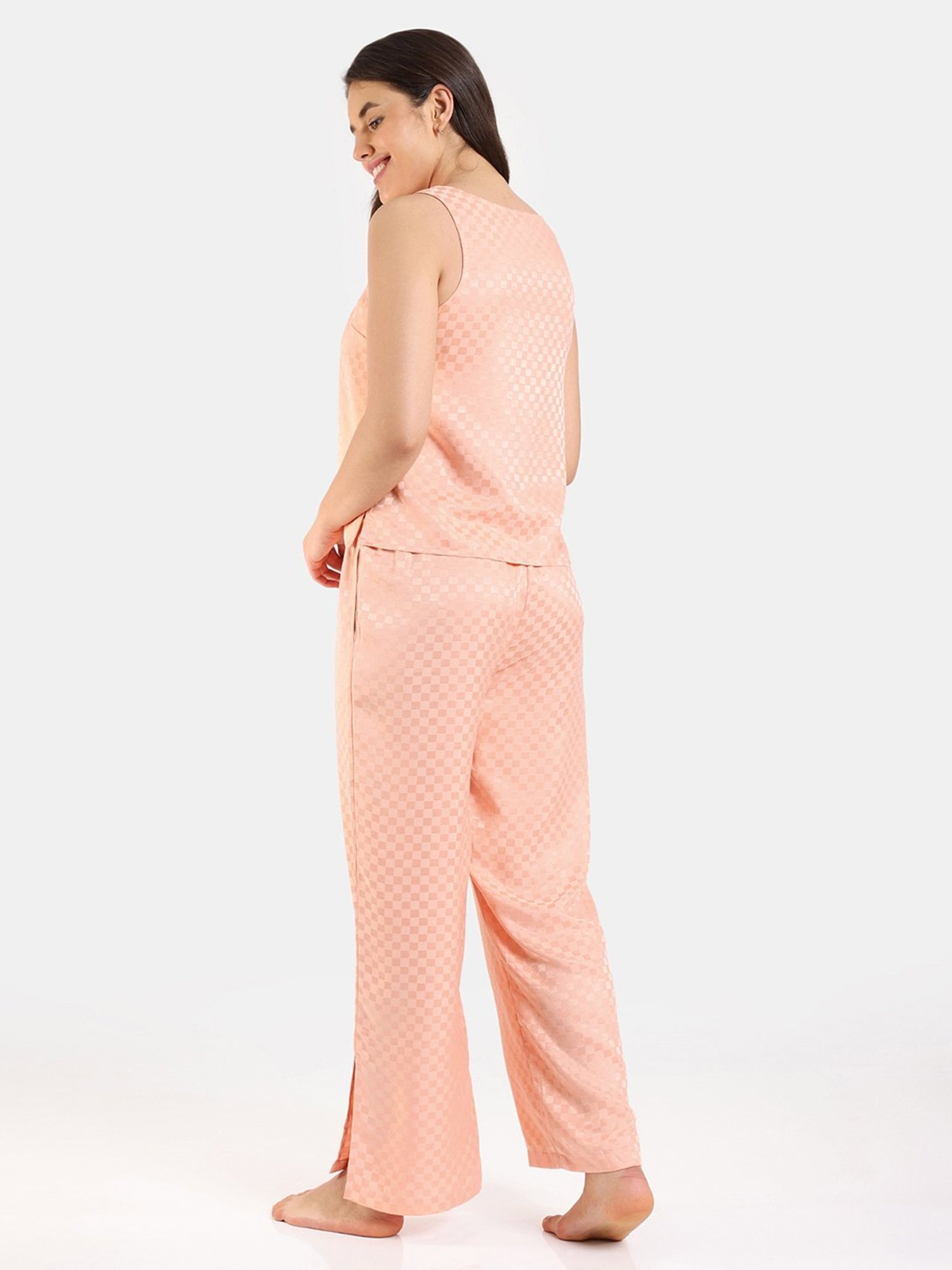 Zivame Pink Printed Top With Pyjamas