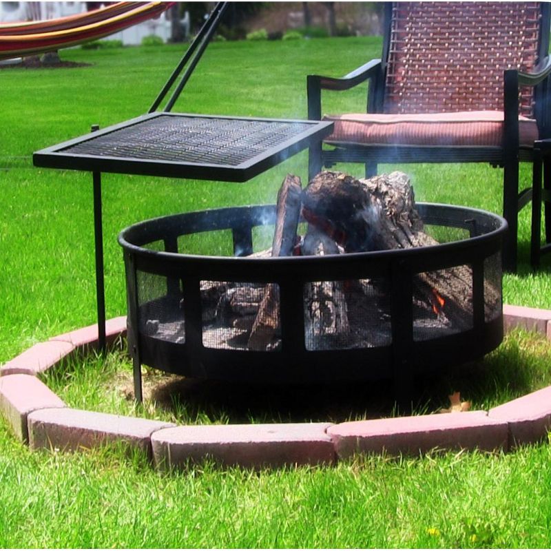 Sunnydaze Outdoor Heavy-Duty 360-Degree Rotating Adjustable Swivel Fire Pit Cooking Grill Grate - 24"