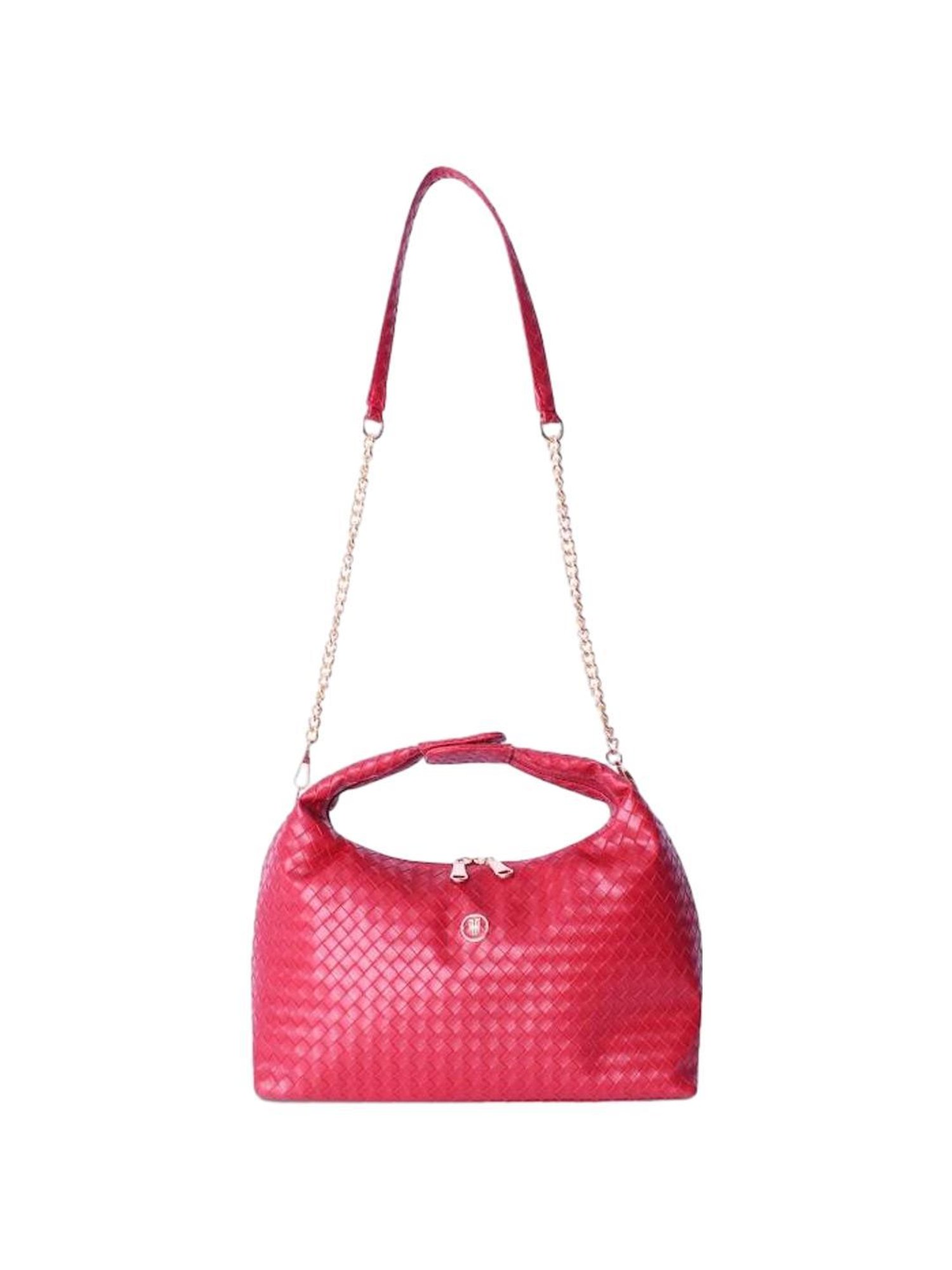 THE HOLISTIK Allure Red Textured Medium Sling Handbag