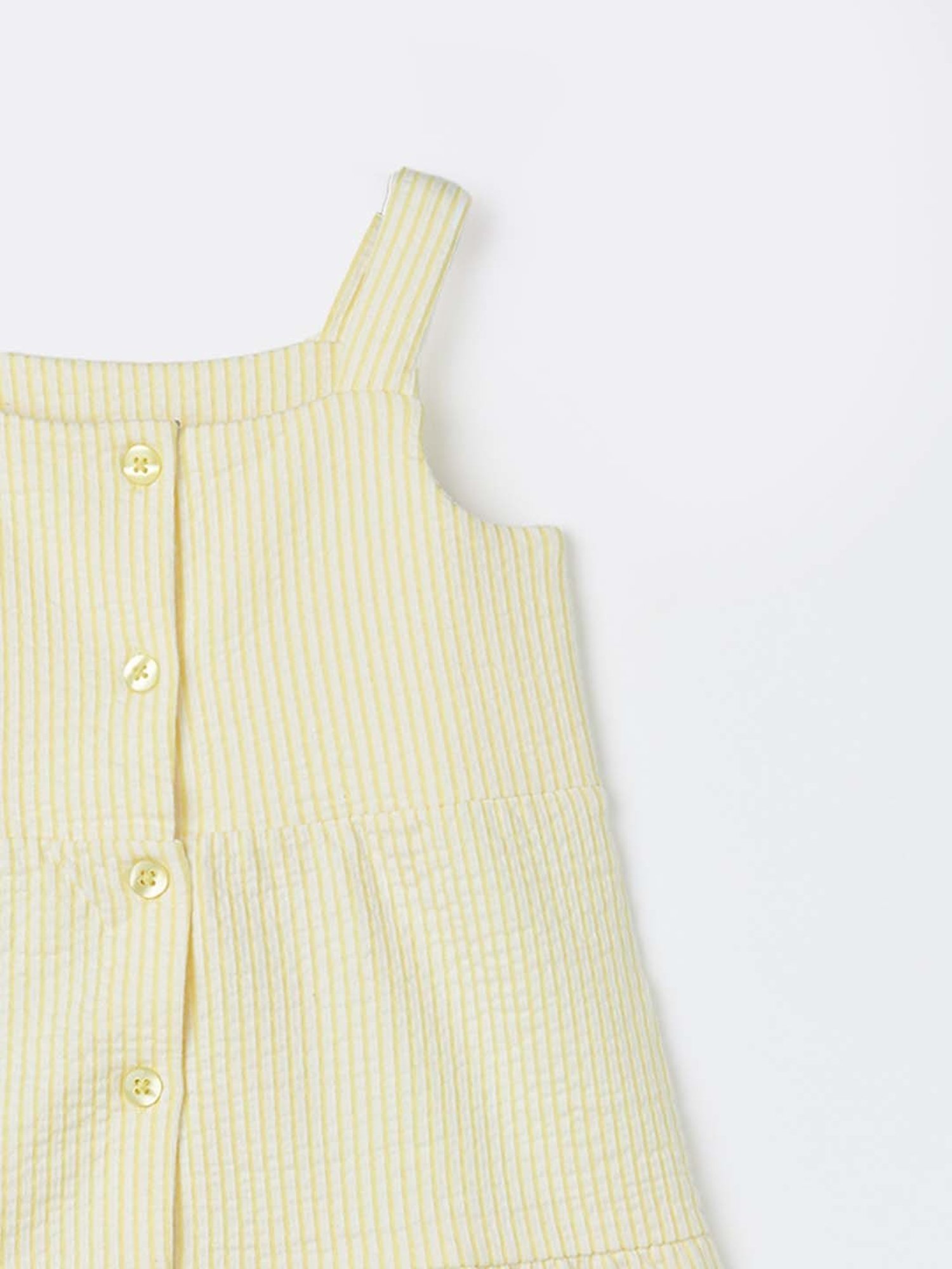 Juniors by Lifestyle Kids Yellow Cotton Striped Dress