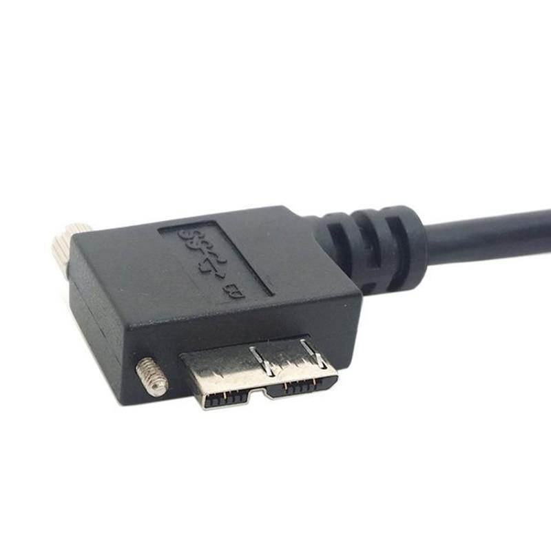 USB 3.0 A Male to Micro-B Left Angled 90 Degree Cable With Locking Screws for Nikon D800 D800E D810 15ft 5m