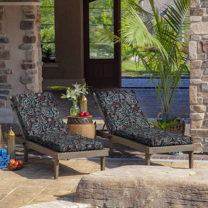 Arden Selections Palmira Paisley Outdoor Chaise Lounge Cushion