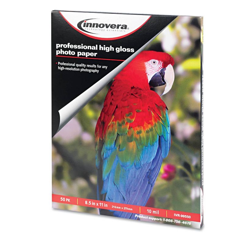 Innovera 8.5" x 11" High-Gloss Photo Paper (50 Sheets/Pack)