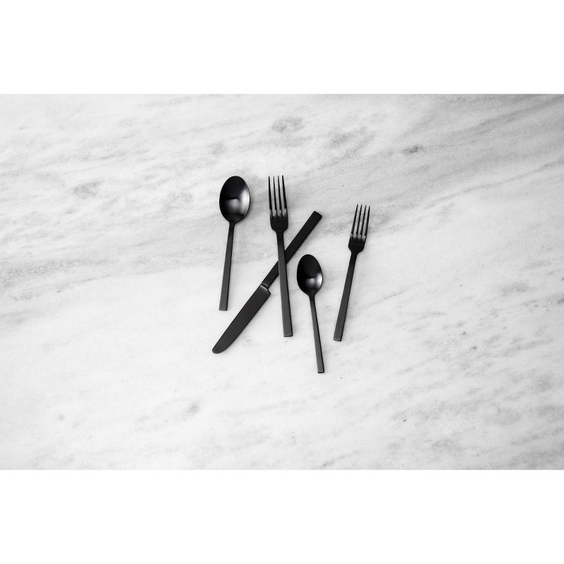 20pc Stainless Steel Viggo Silverware Set Black - Fortessa Tableware Solutions