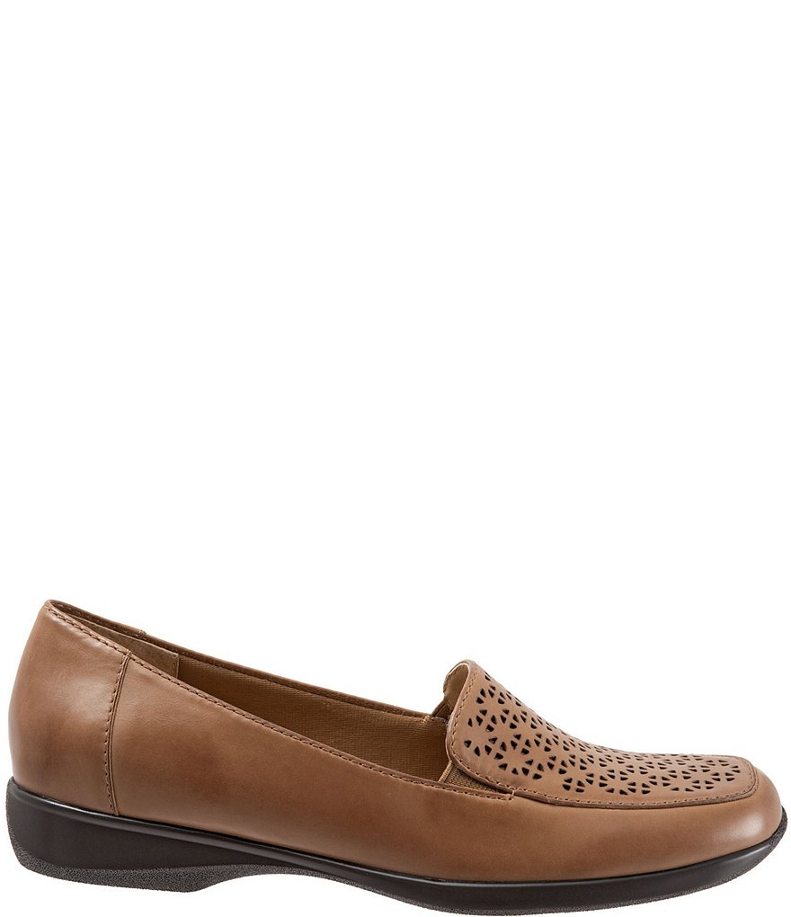 Trotters Jenn Metallic Leather Laser Cut Out Loafers