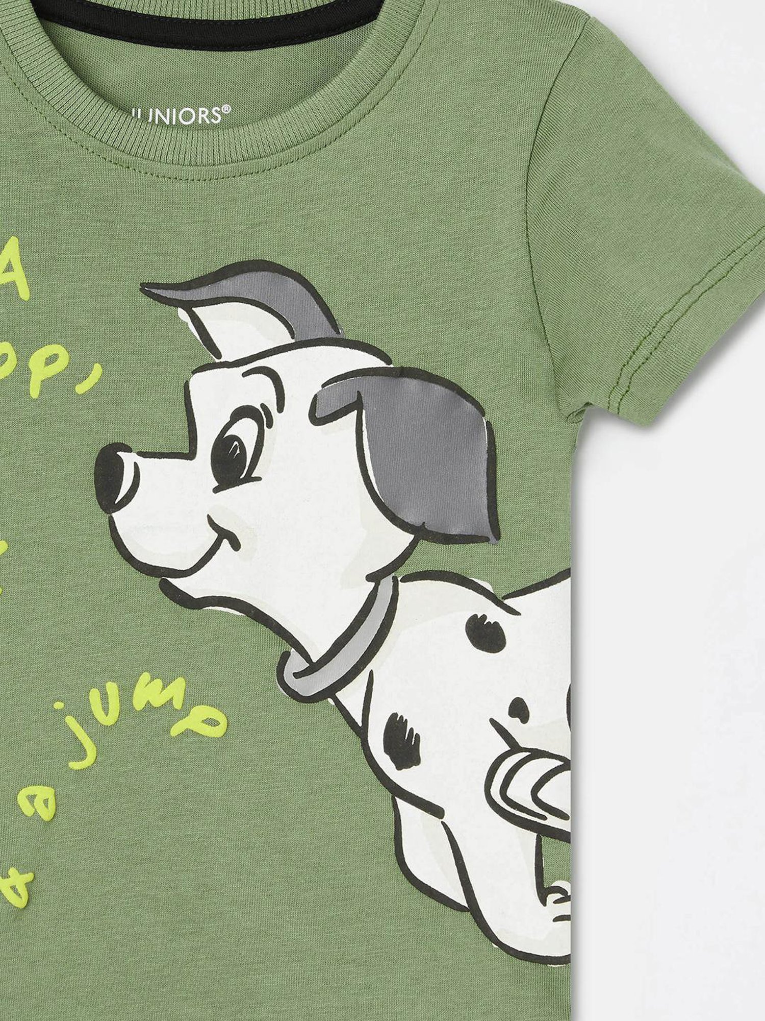 Lifestyle Olive Round Neck Half Sleeve Lic-Toon Cotton T Shirt