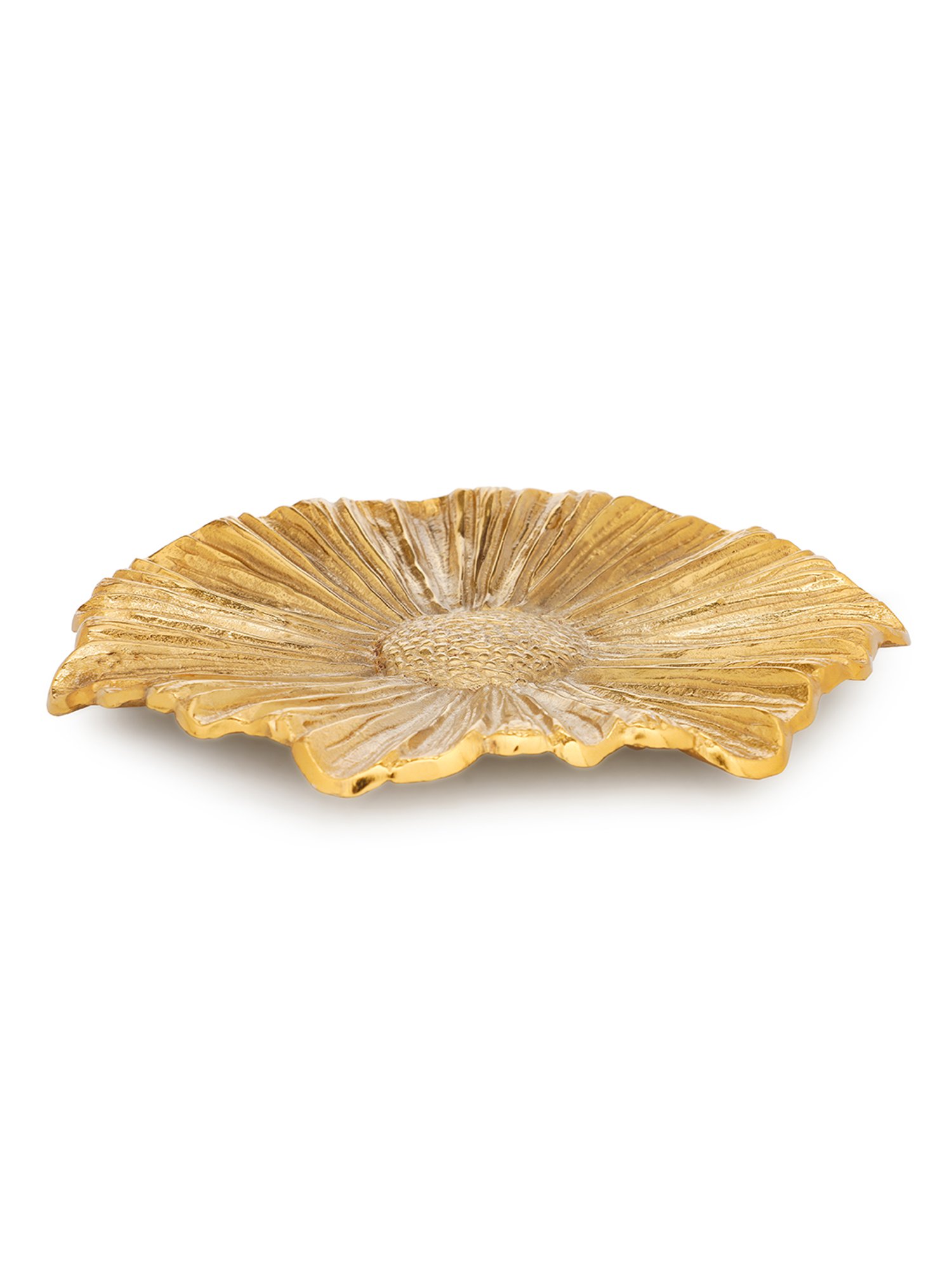 Pure Home and Living Gold Aluminium Textured Decorative Platters