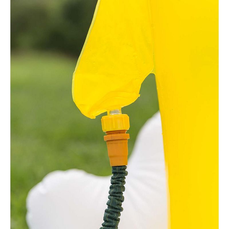 HearthSong Inflatable Sunshine Sprinkler for Kids, with Pockets to Hold Water or Sand for Stability