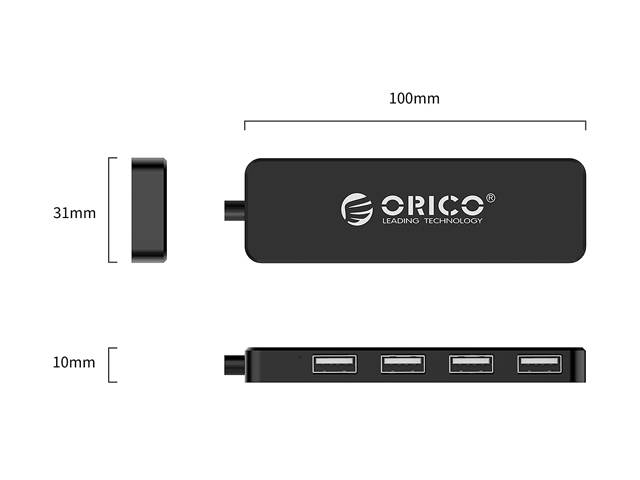 USB HUB, ORICO 4 Port Portable USB2.0 HUB  High Speed USB Splitter Portable OTG Adapter For Computer Laptop Tablet Accessories