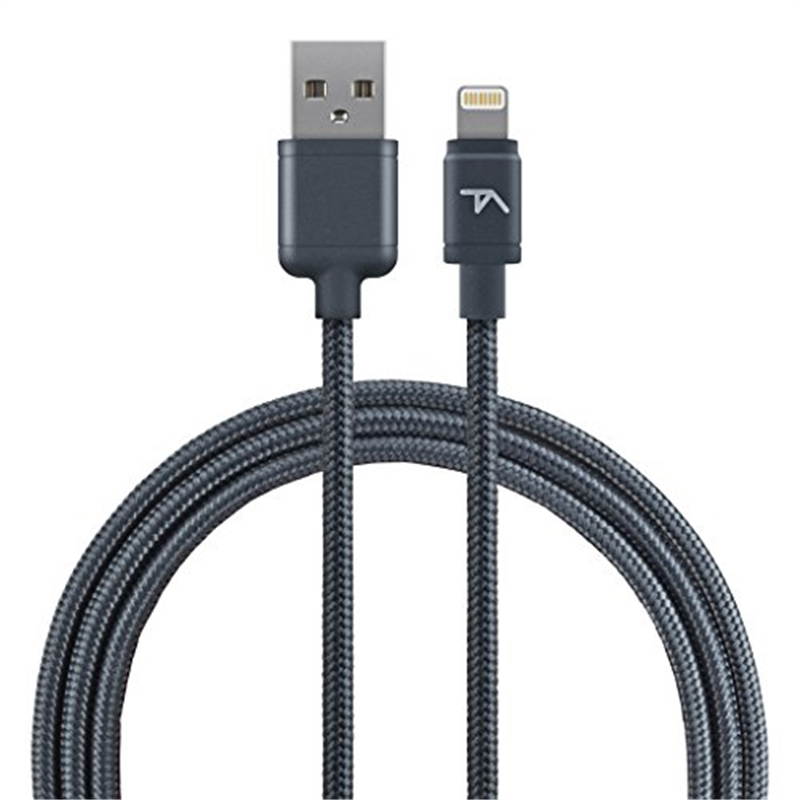 Tech Armor Premium Apple Certified Lightning Cable - 2 Feet- Space Gray - Tough-Braided Extra-Strong Jacket - Lifetime Warranty