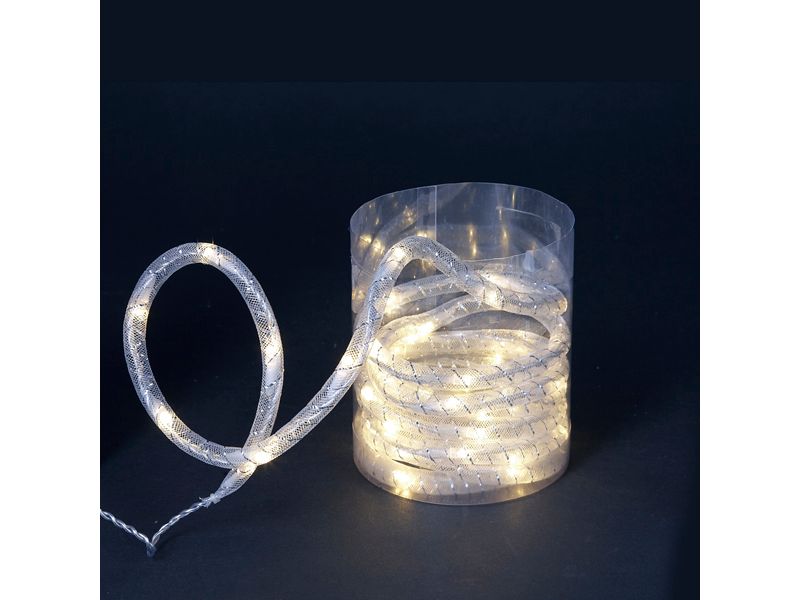 Kurt S. Adler LED Christmas Rope Light with Mesh Lining Warm White - 9.8' Silver