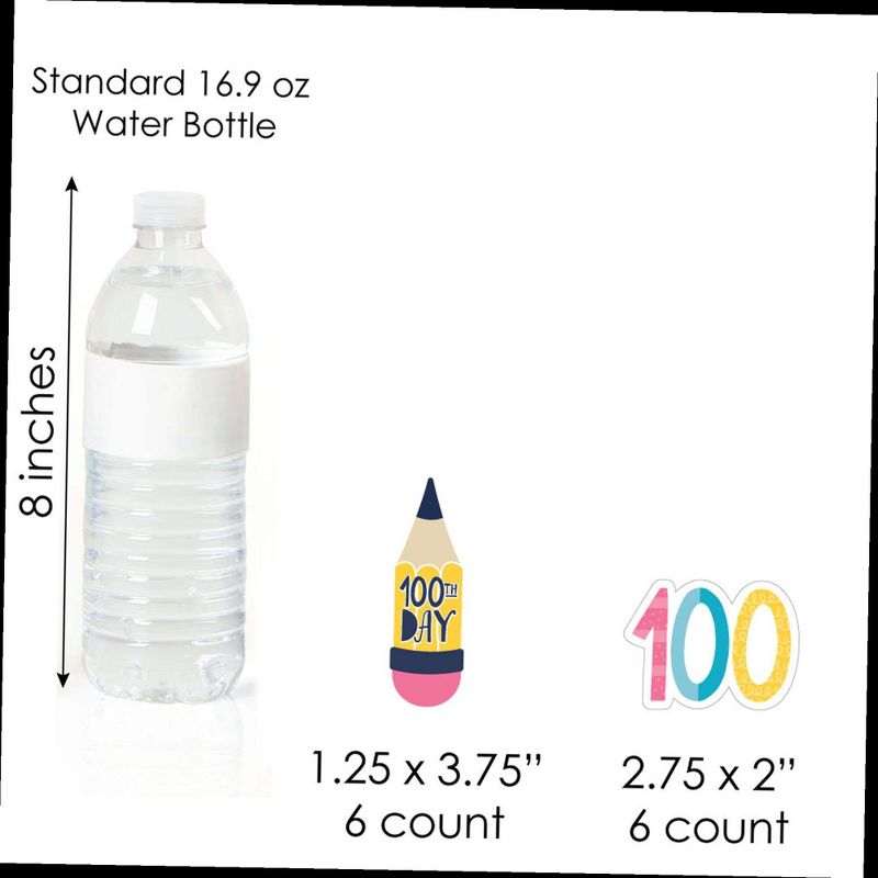 Big Dot of Happiness Happy 100th Day of School - Cupcake Decoration - 100 Days Party Cupcake Wrappers and Treat Picks Kit - Set of 24