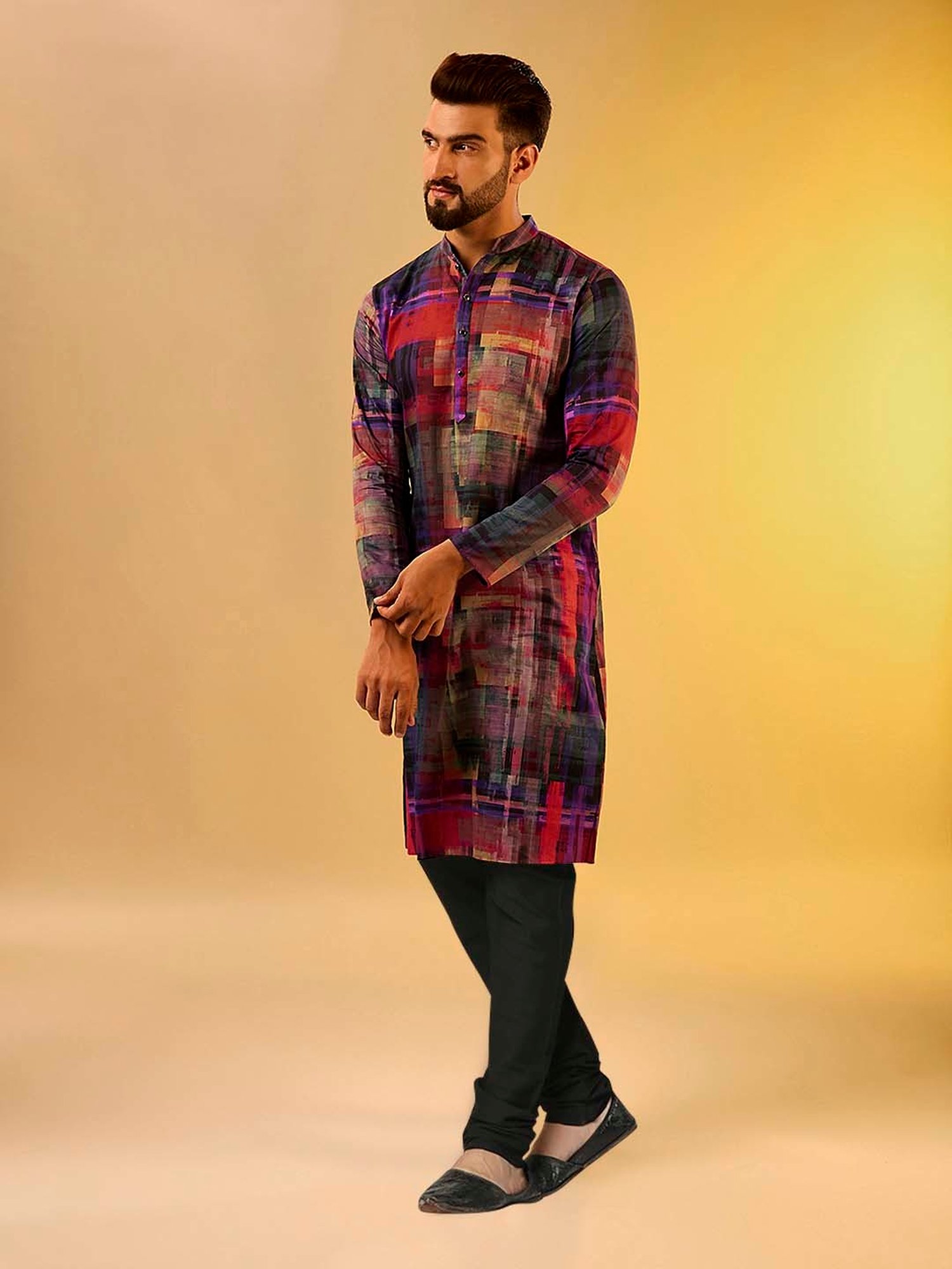 KISAH Multicolor Regular Fit Printed Kurta & Churidar Set