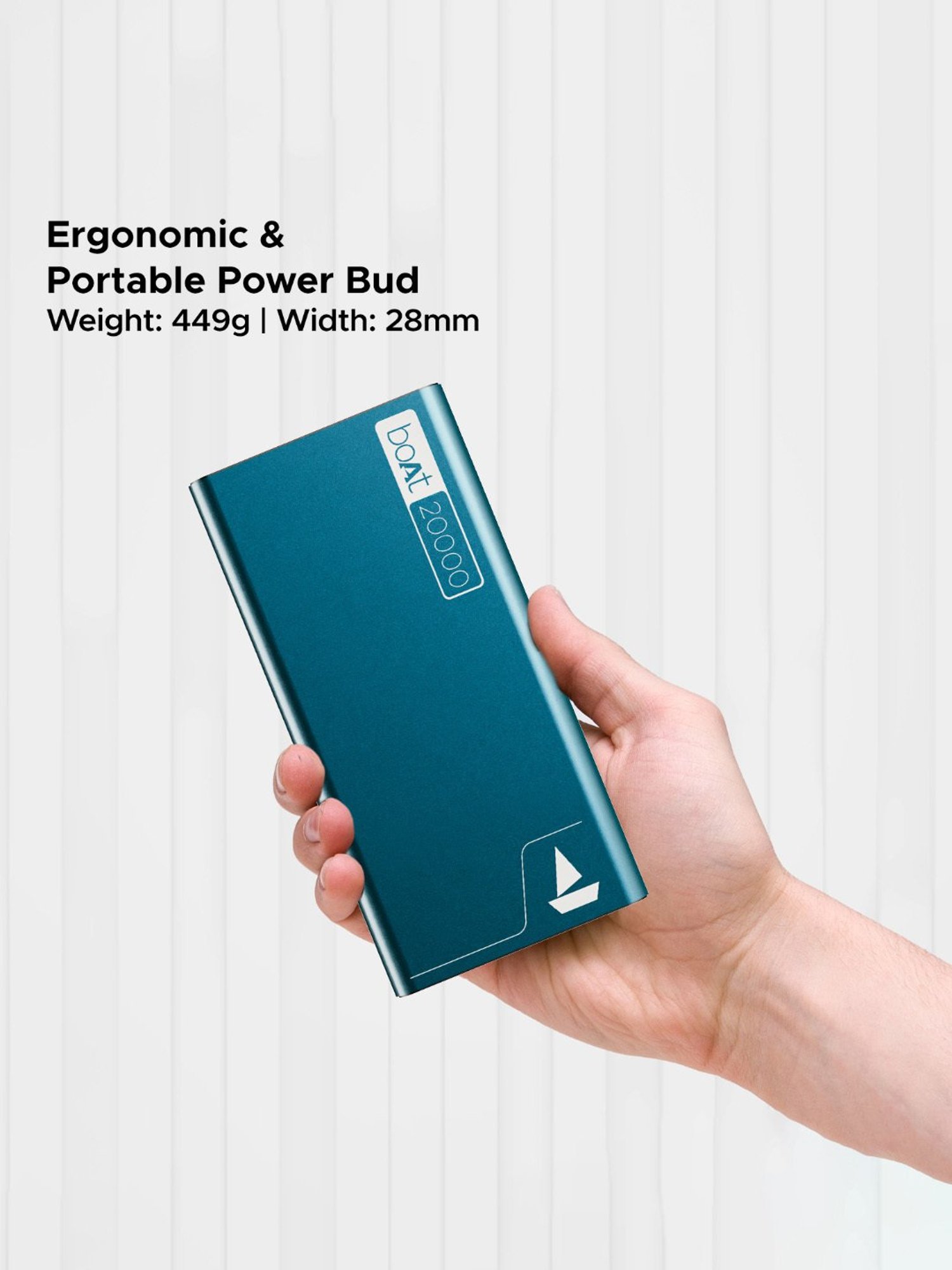 Boat 20000 mAh Power Bank with Lithium-ion Battery, Quick Charge 3.0 (Steel Blue)
