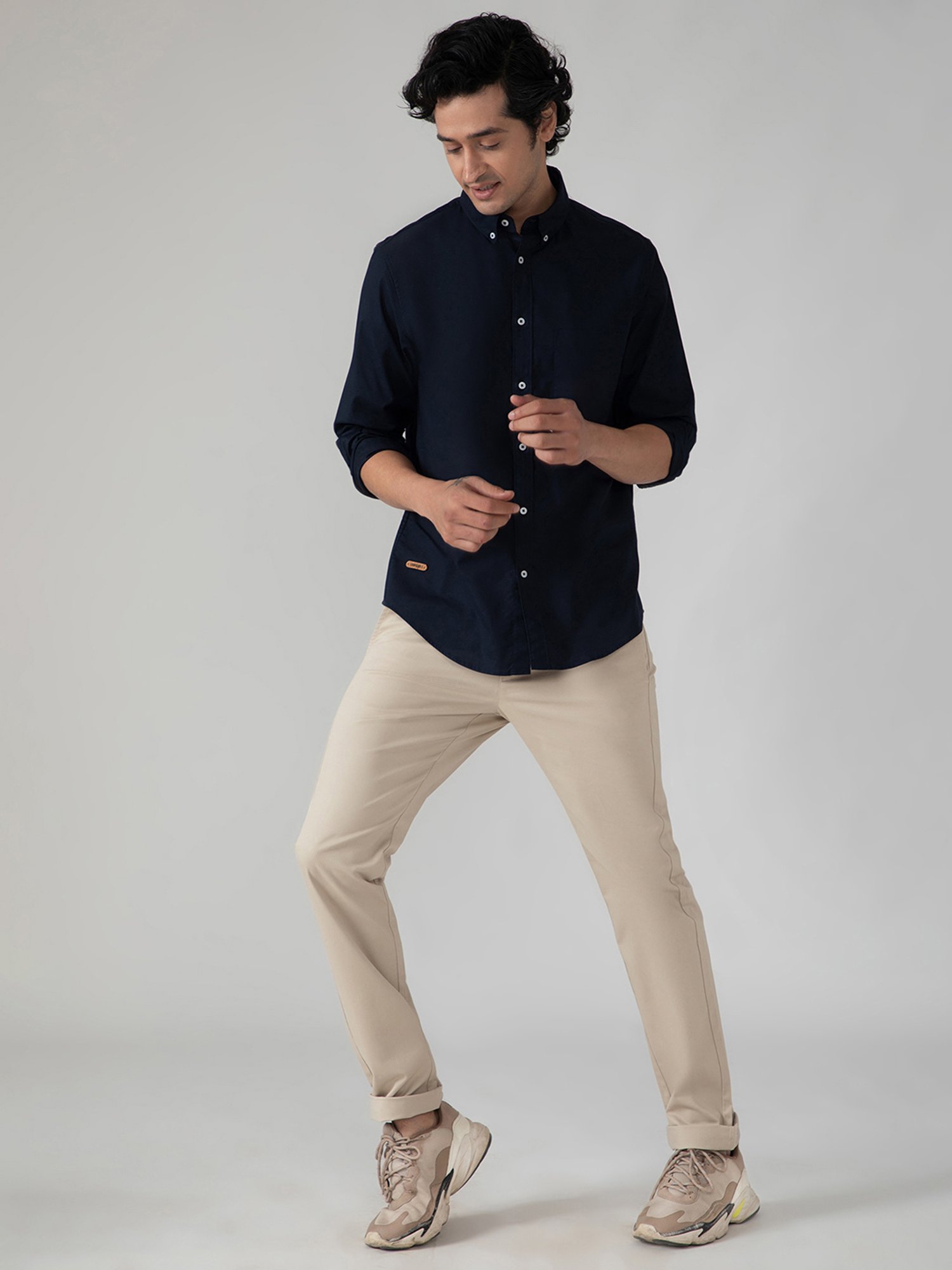 SUBTRACT Navy Regular Fit Shirt