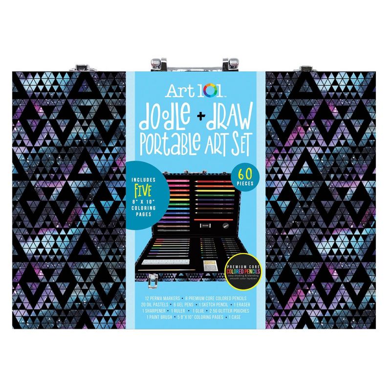 Art 101 60pc Doodle + Draw Portable Art Set