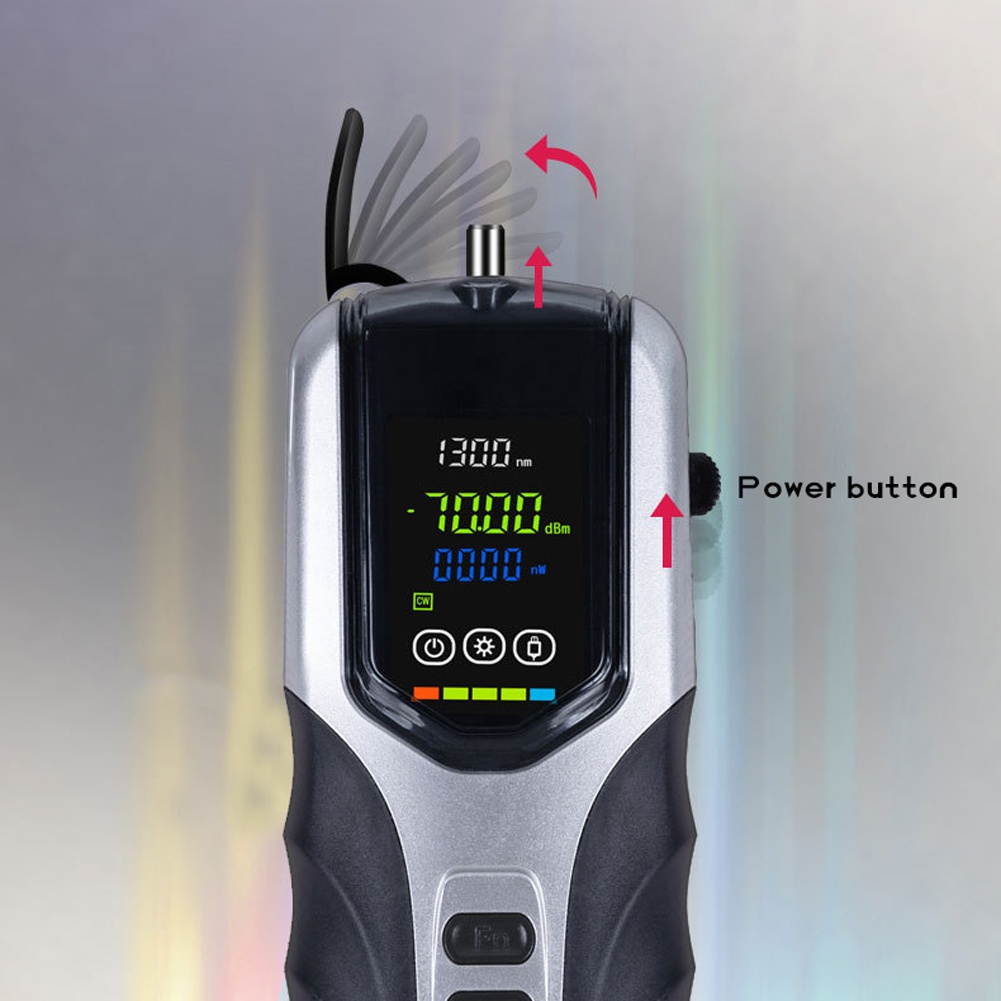 G710 LCD Color Display Screen Rechargeable Optical Power Meter High Accuracy Optical Fiber Tester Attenuation Detection Instrument 7 Testing Wavelengths  -70~10dBm Measuring Ranges