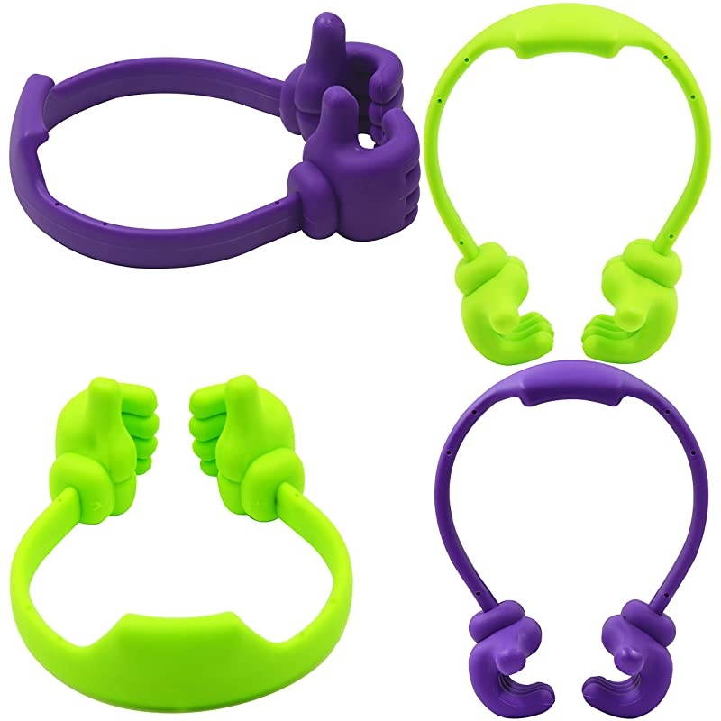 Thumbs-up Phone Stand for Tablets, E-readers and Smart Phones - 2 Pack - Green, Purple