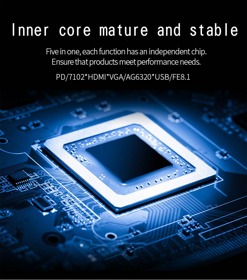 CableDeconn USB-C Thunderbolt 3 Hub usb3.1 Type C to HDMI 4K VGA 1080P SB3.0 USB2.0 USB C PD 5in1 Docking Adapter for Macbook Pro 2017 2016